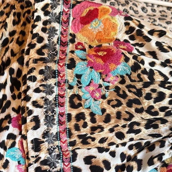 Savanna Jane Multicolor Embroidered Leopard Blouse - Picture 4 of 8